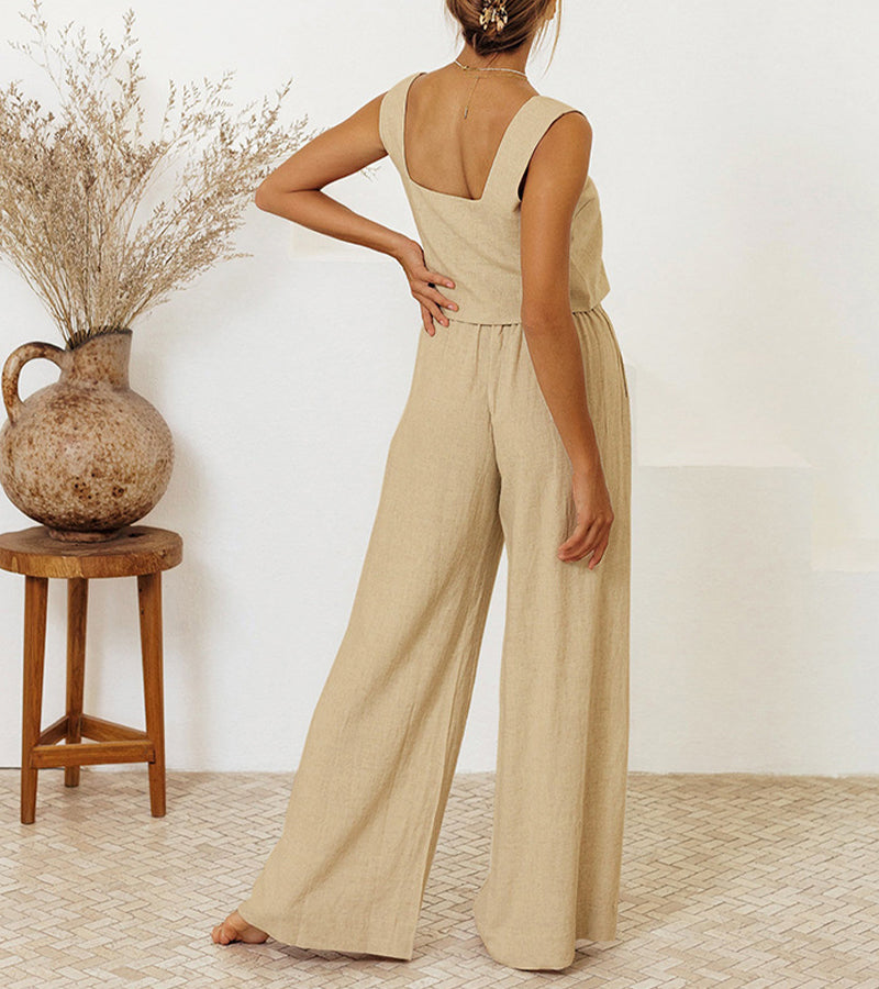 Megan™ | Minimalist Top and Wide-Leg Pants Set