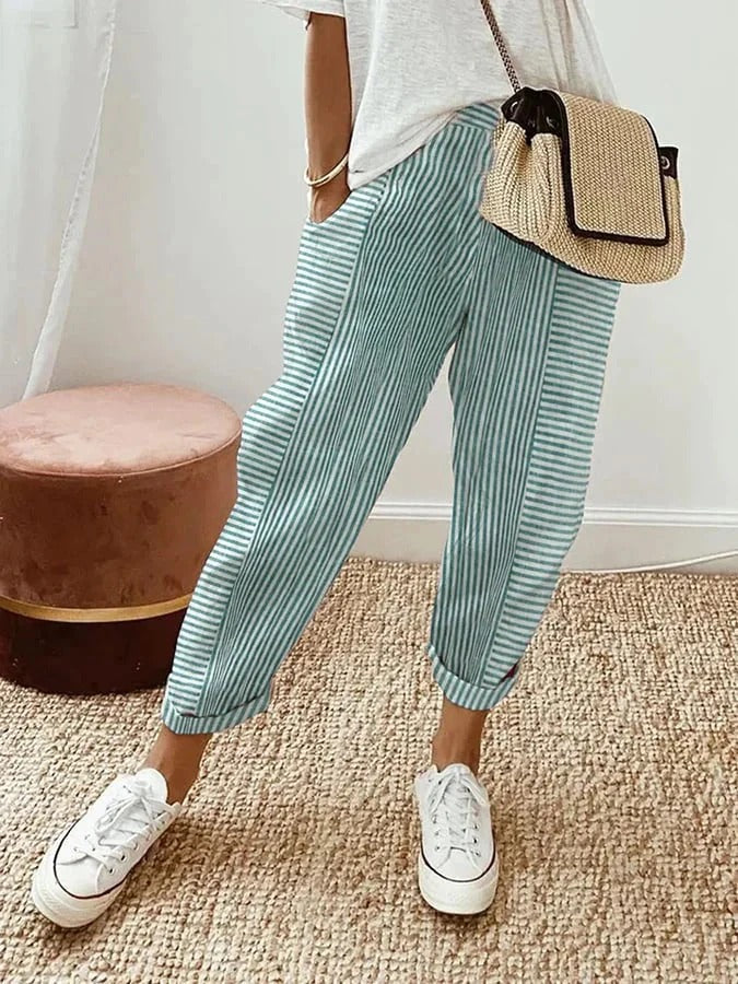 Melina™ | Striped Cotton Pants