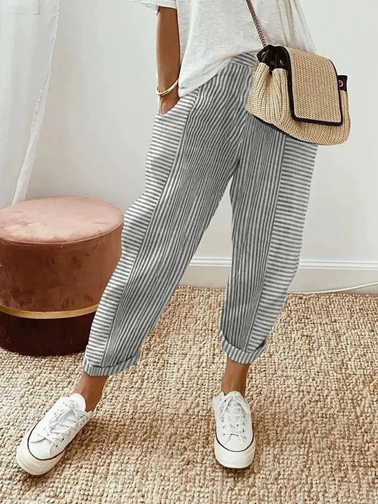 Melina™ | Striped Cotton Pants