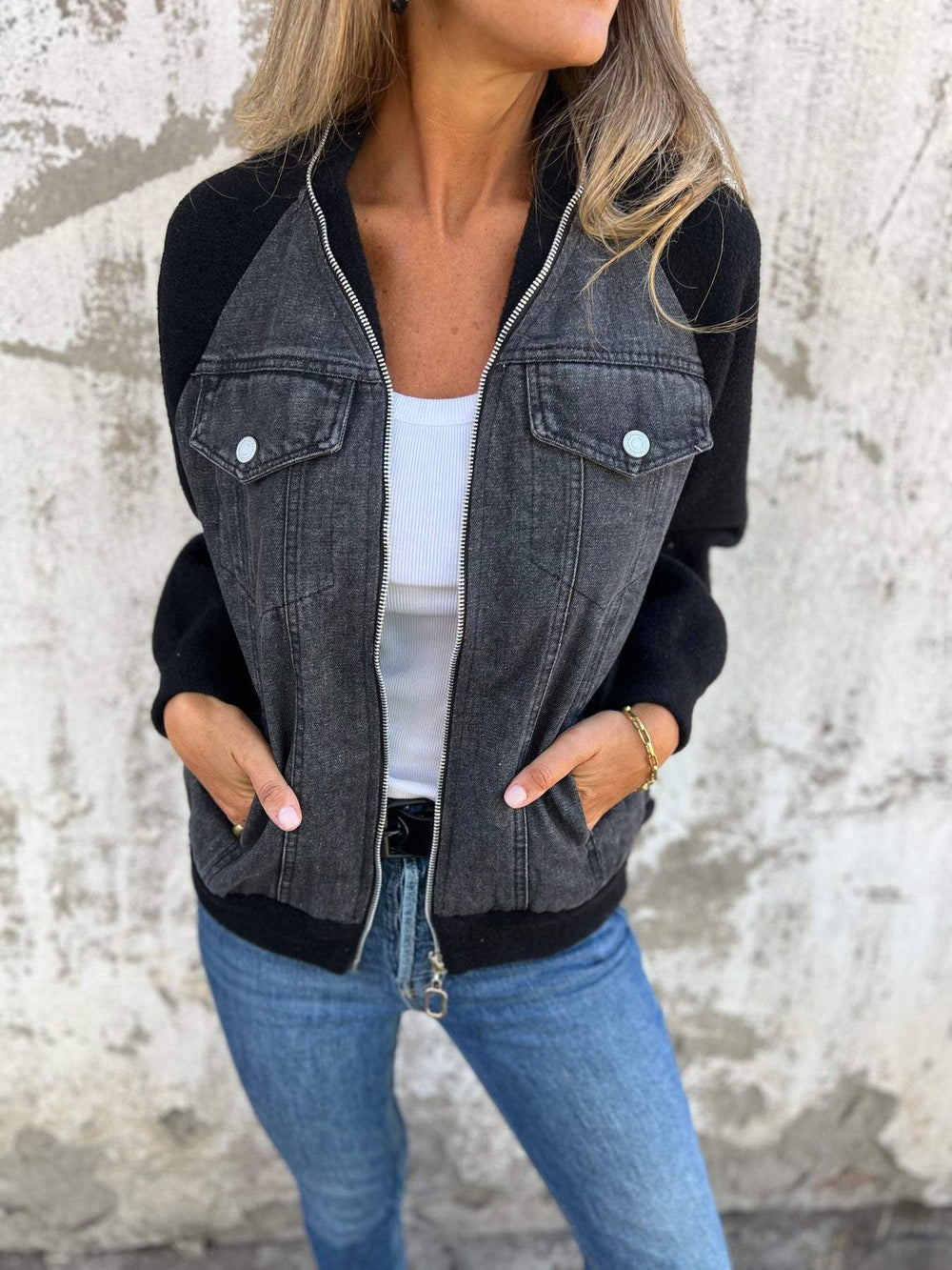 Brooklynn -  Modern Jacket with Denim