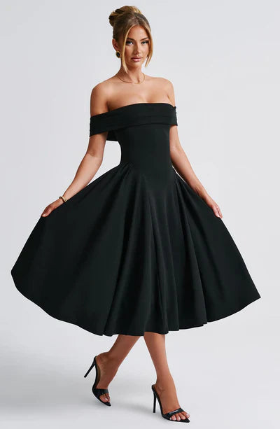 Tahlia ™ | Off-Shoulder Pleated Midi Dress